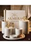 White Marble Gold Coral Detailed 7 Piece Bathroom Set