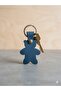 Teddy Bear Keychain, Leather, Handcrafted, Genuine, "Savior Gift" & Bag Charm