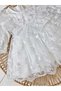 Baby Girl Laced/Ruched 4 Piece Mevlüt Wedding Dress Set - 4