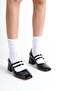 Culia Black Patent Leather Mary Jane Double Band Blunt Toe Heeled Shoes - 3