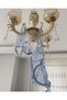 Women's Ice Blue Floral Embroidered Lace Bralet Dowry Bottom Top Bra Panty Set - 3