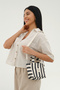 Striped Mini Canvas Tote Bag & Adjustable Strap (25 * 15) (Handle 24 cm) - 6