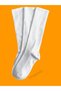 3 Pack Unlined White Cotton Washed Knee Length Tennis Sports Socks - 2