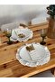 2-Piece Natural Raw Linen Round Ruffle Detail Placemat / Charger - 4