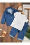 3-Piece Baby Boy/Child Set with Short Sleeve Badge and Lycra Jeans - 3