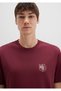Mj Logo Printed Burgundy T-Shirt Loose Fit / Loose Relaxed Fit 0612839-70394 - 6