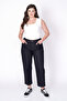 High Waist Leather Look Mom Jean - 6