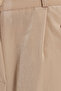 Women's Relax Fit Comfortable Cut Straight Double Pocket Beige Trousers - 5