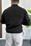 Men's Half Zip Regular Fit Sweater Black Edw411 - 3