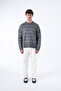 Fleece-Lined Striped Furry Knitwear Sweater