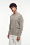 Washable Crew Neck Patterned Knit Sweater - 3