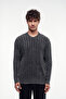 Washable Crew Neck Patterned Knit Sweater - 2