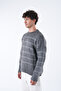 Fleece-Lined Striped Furry Knitwear Sweater - 3