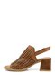 Women / Girls Tan Antique Thick Heeled Genuine Leather Sandals - 5