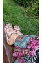 Powder Pink Braided Genuine Leather Sandals - Model: Tulip