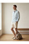 Regular Fit Button-Down Collar Long Sleeve Linen Shirt - 2