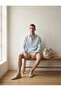 Regular Fit Button-Down Collar Long Sleeve Linen Shirt