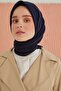 Miray Plain Cotton Scarf - Navy Blue