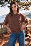 Women's Crew Neck Cotton Oversize Relaxed Short Sleeve T-Shirt Brown
