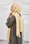 Jacquard Shawl - Zigzag Patterned - Gold