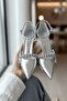 Jeremy Silver Stone Bowknot (8 cm Heel) Pointed Toe Heeled Shoes - 3
