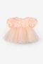 Salmon Rose Detailed Short Sleeve Baby Girl Dress - Dara - 2