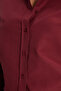 Women's slim fit long sleeve cotton bodycon textured burgundy basic shirt - 3