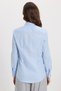 Women's Slim Fit 100% Cotton Sport Collar Hidden Placket Stain-Resistant Plain Oxford Blue Shirt - 7