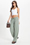 Women's relaxed fit 100% cotton casual khaki pants with drawstring waist, elastic waistband, double pockets, and a two-thread construction. - 7