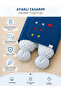 100% Cotton Blue Baby Boy Swaddle Blanket with Hooded Feet Newborn Stroller Swaddle - 2