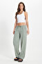 Women's relaxed fit 100% cotton casual khaki pants with drawstring waist, elastic waistband, double pockets, and a two-thread construction. - 3