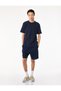 Straight Fit Pocketed Pique Fabric Bermuda Sports Shorts with Lace-Up Waist - 2