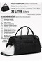 Kaff Black Crinkle Fabric Shoes Compartment 0818 Waterproof Sports and Travel Bag with Front Pocket - 2