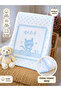 Knitwear Blue Baby Boy Blanket 100% Cotton with Cat Multi-Purpose Baby Stroller Cover Play Mat - 3