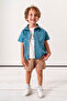 Short Sleeve Denim Shirt Shorts 3-Piece Summer Boys' Set 3711 Smr - 3