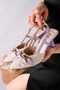 Women's Lilac Linen Casual Open Back Heeled Shoes