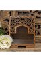 صندوق صدقة خشبي MDF بنمط رومي متوسط الحجم 14x14x16 سم - 6