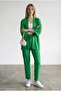 Women's Light Green Kimono Wrap Top and Bottom Set