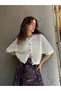 Lou Retro Lace-Like Knit Short Cardigan Women Beige - 3