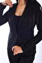 Women's Single Button Patterned Jacket Blazer Jacket-Black - 4