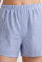 Striped Comfortable Elastic Waist Home Pajama Shorts - 4