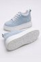 Cloudlift Women's Hidden Heel Sneaker Suede Blue Daily Comfortable Sports Shoes Height Increasing 8cm - 4