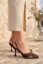 Leila Brown Sequin Elastic-Back Pointed-Toe Women's Heeled Shoes - 2
