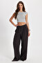 Women's Slim Fit Polka Dot Crew Neck White Crop Blouse - 2
