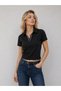 Women's Polo Collar Striped Short Sleeve Body with Slim Fit Stretchy Lycra 100% Cotton Summer - 3
