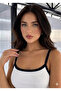Women's Strappy Blouse Tank Top White Contrast - 3