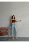 Light Blue High Waist Slim Jeans - 4