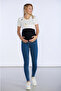 Dark Blue Slim Fit Maternity Pants - 2