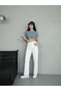 White Mom Fit Straight Denim Pants