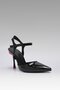 Women's Black Pointed Toe Colorful Heeled Ankle Strap Patent Leather Stiletto 11cm Byndbs7155 - 6